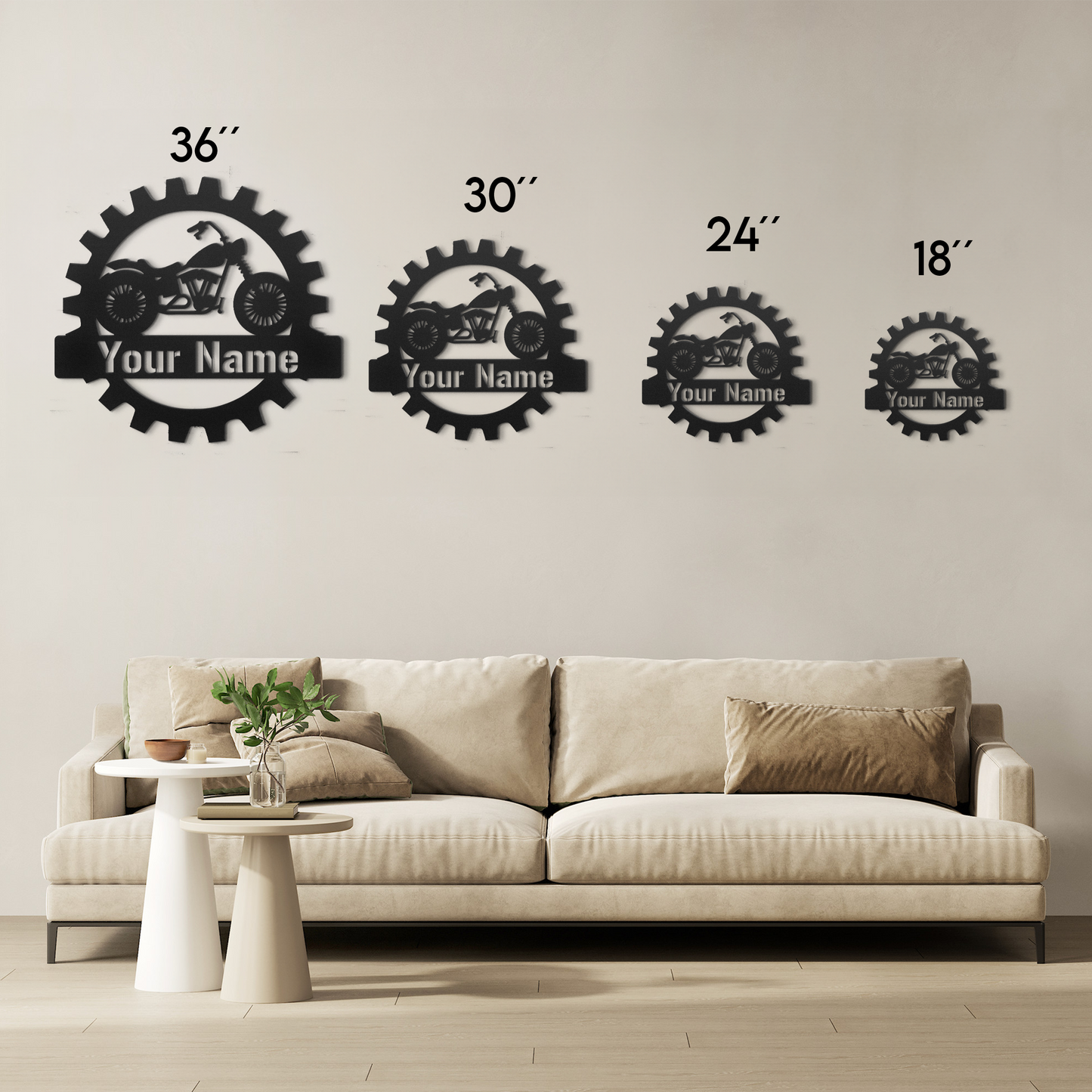 Custom Motorcycle Garage Metal Wall Art