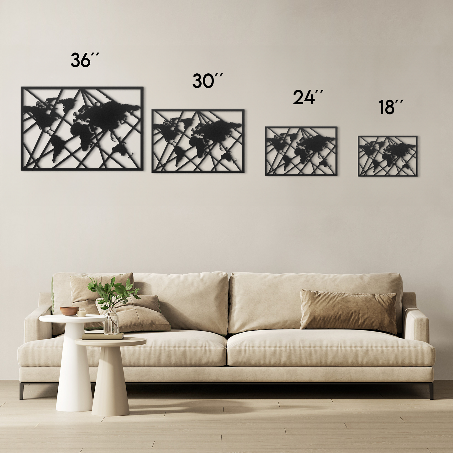 World Map Metal Wall Art