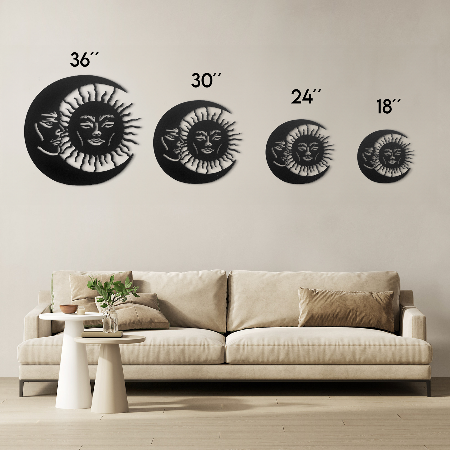 Bohemian Sun & Moon Metal Wall Art