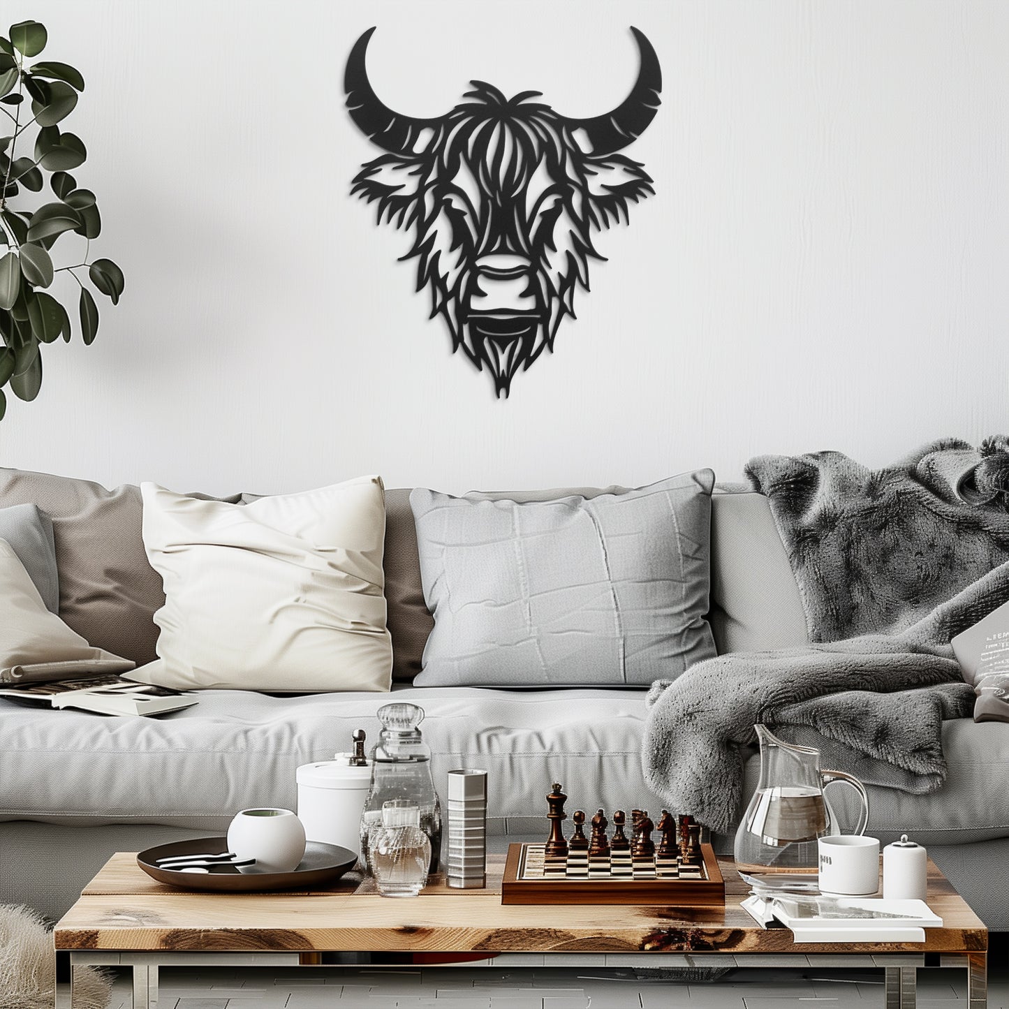 Highland Cow Metal Wall Art