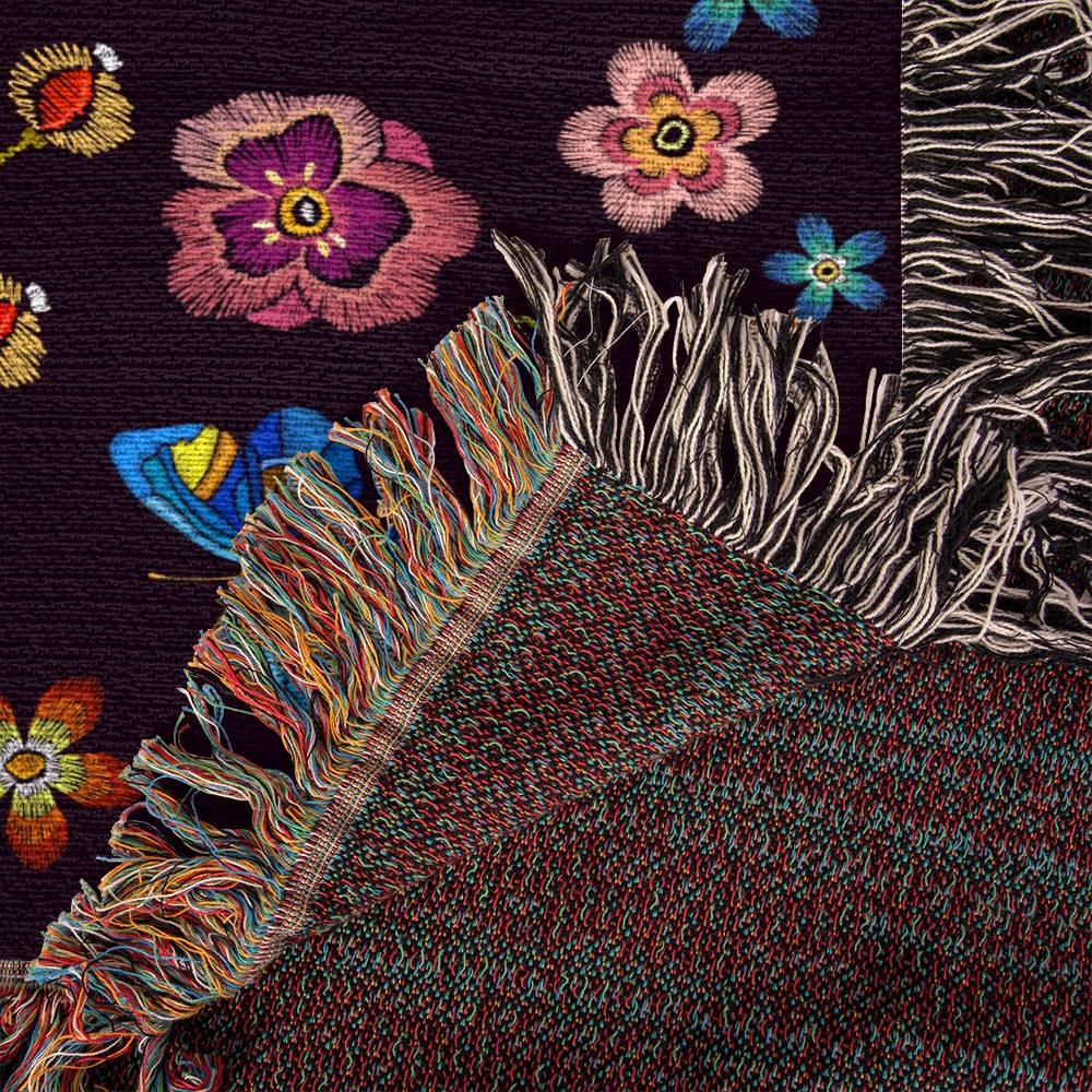 Bohemian Hummingbird Heirloom Woven Blanket
