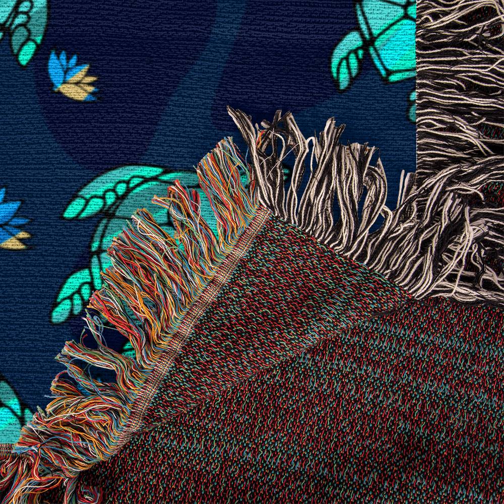 Sea Turtle Heirloom Woven Turtle Blanket