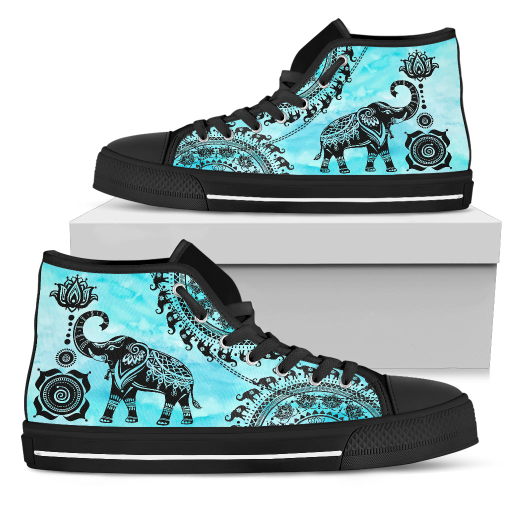 Turquoise Mandala Elephant Shoes
