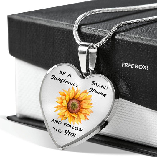 Be A Sunflower - Heart Necklace