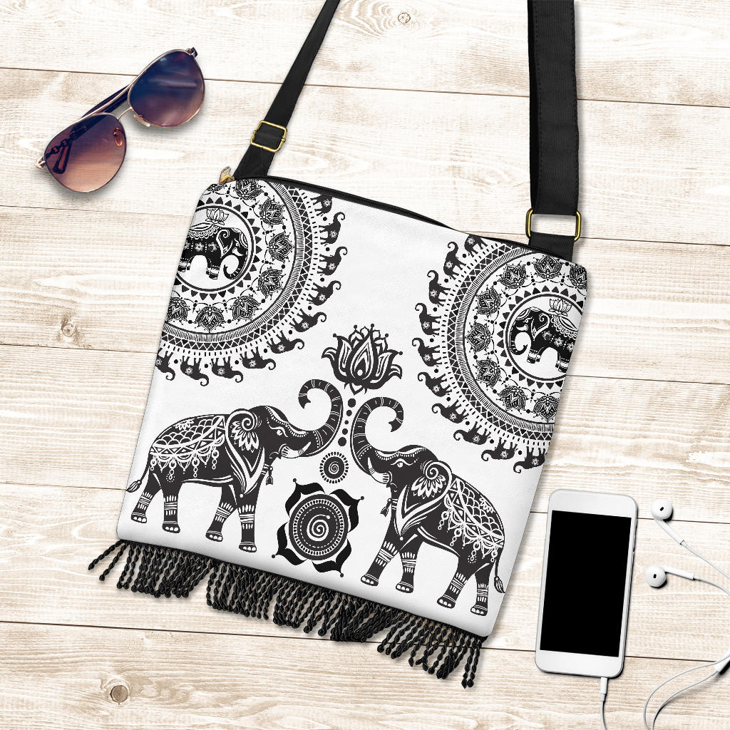 White Mandala Boho Bag