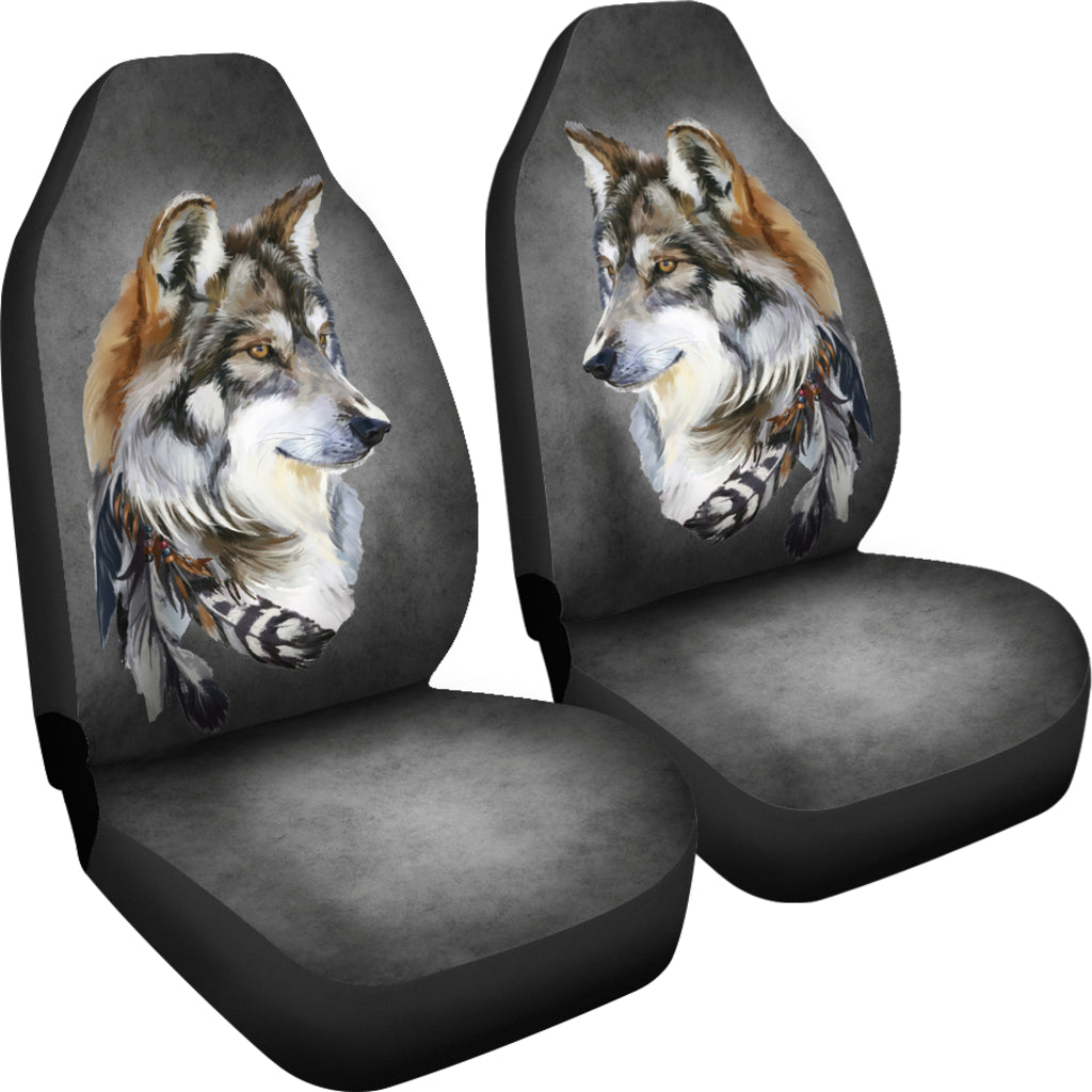 Tribal Wolf Car Seat Covers | woodation.myshopify.com