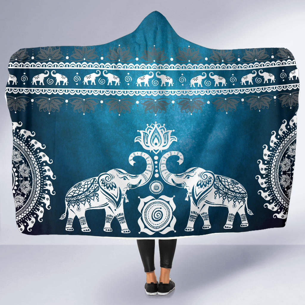 Blue Mandala Hooded Blanket