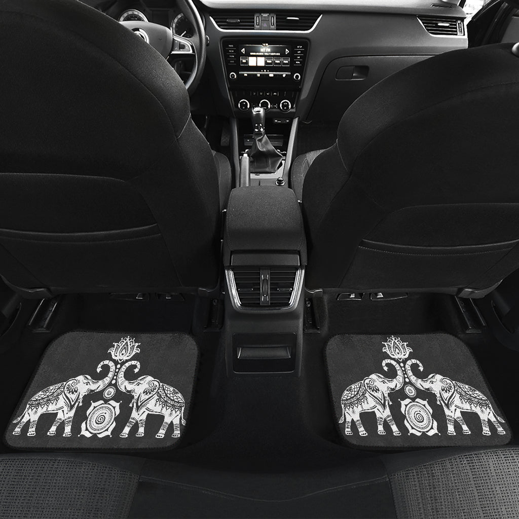 Elephant Mandala Front And Back Car Mats (Set Of 4) | woodation.myshopify.com