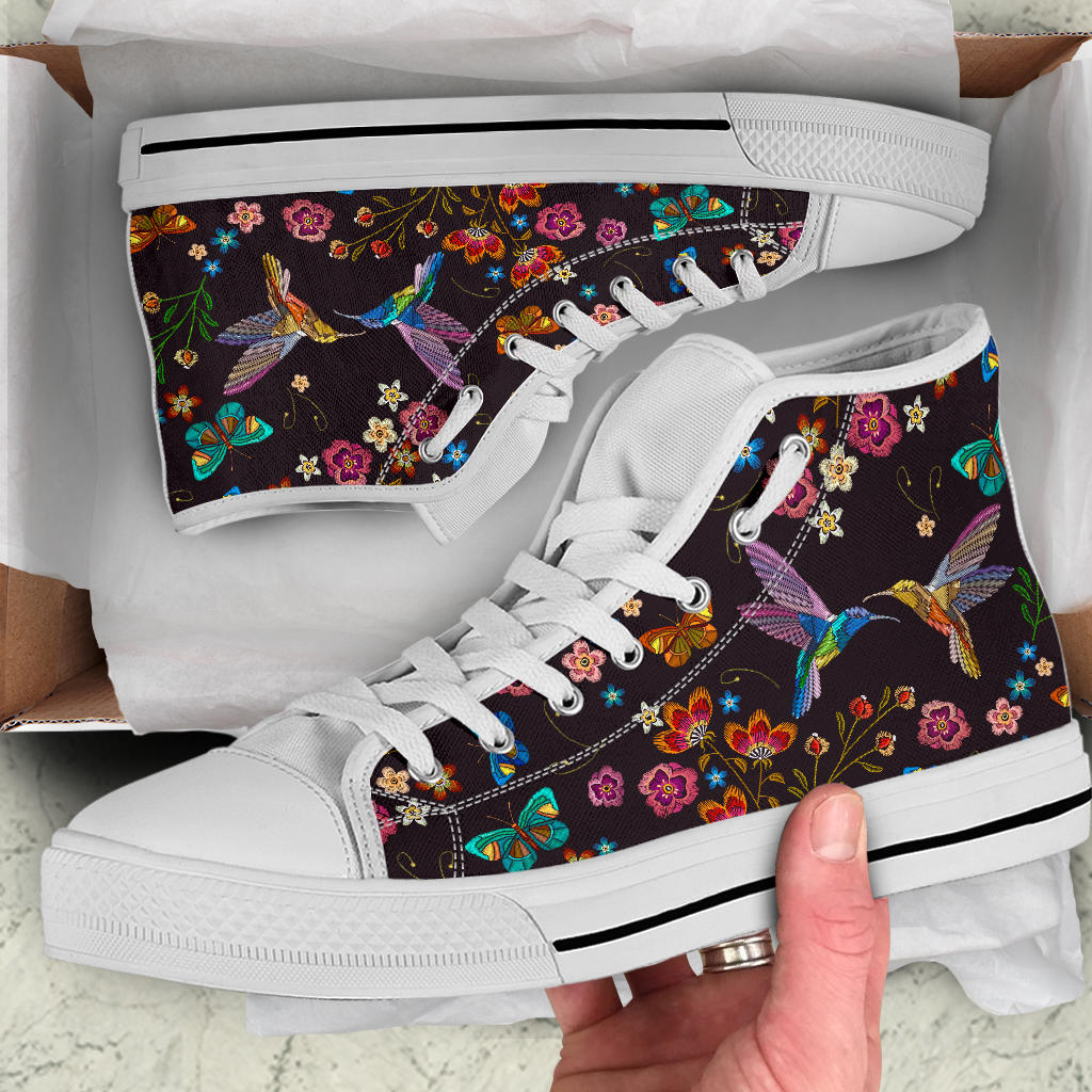 Bohemian Hummingbird High Top Shoes