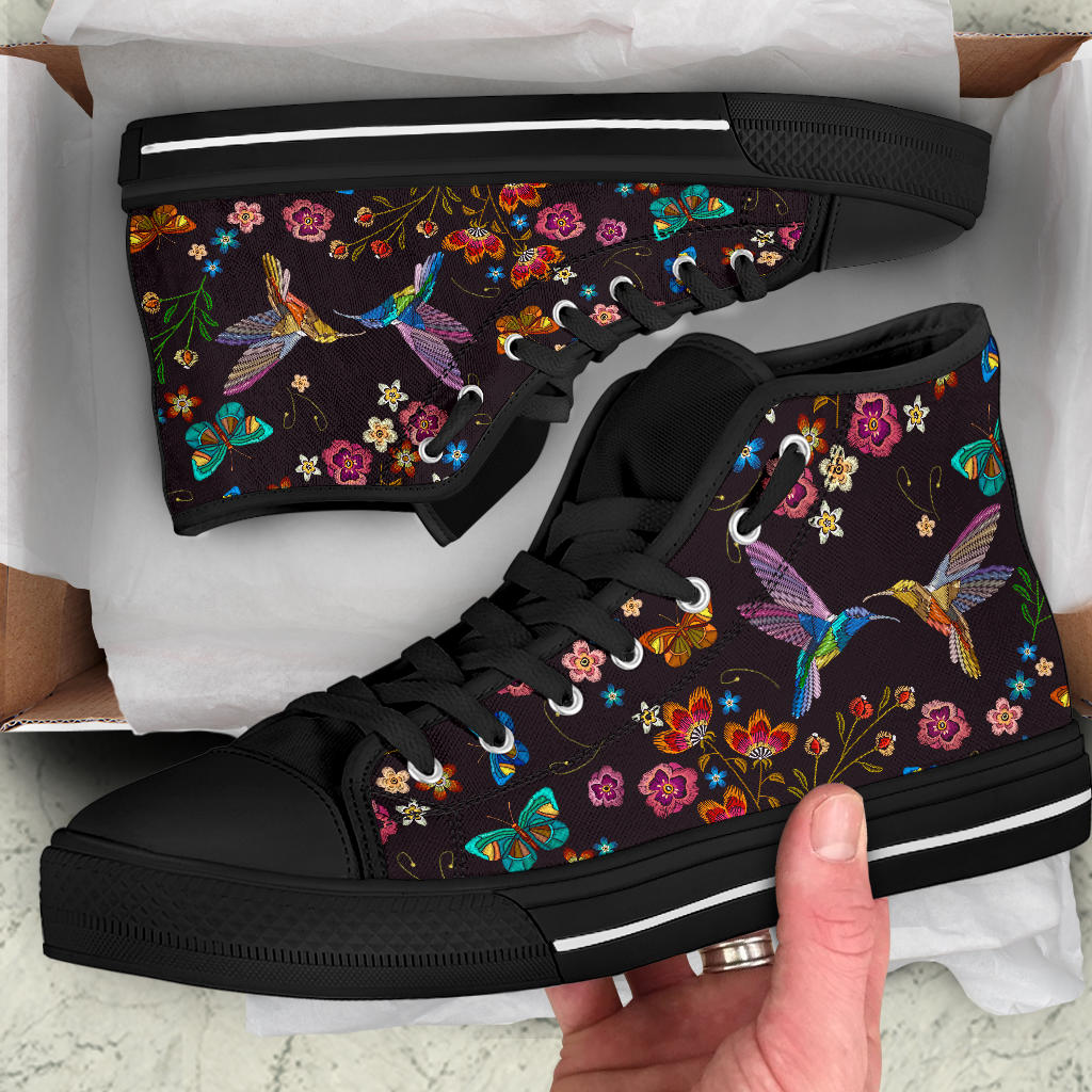 Bohemian Hummingbird High Top Shoes