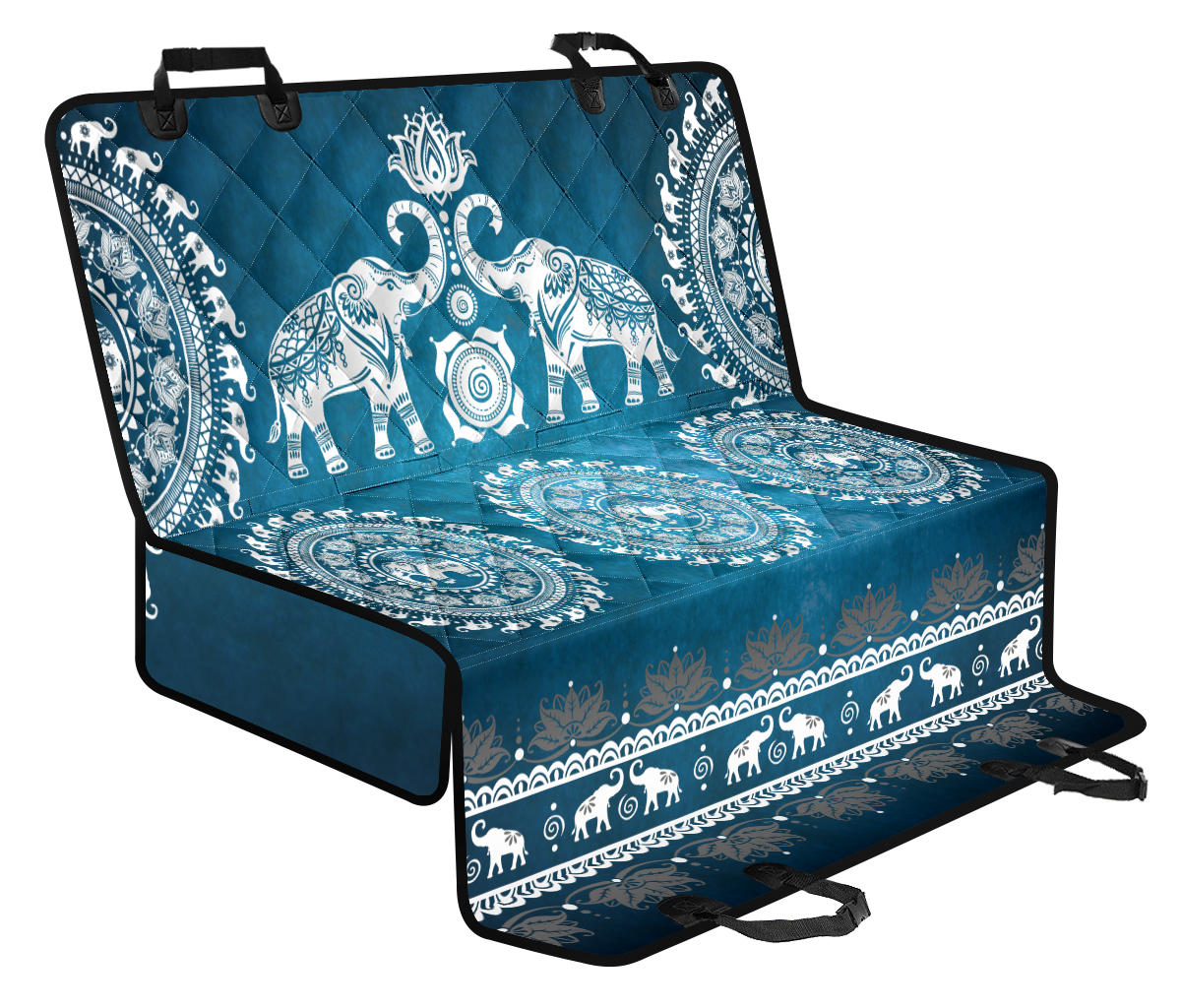 Blue Mandala Elephant Pet Seat Cover