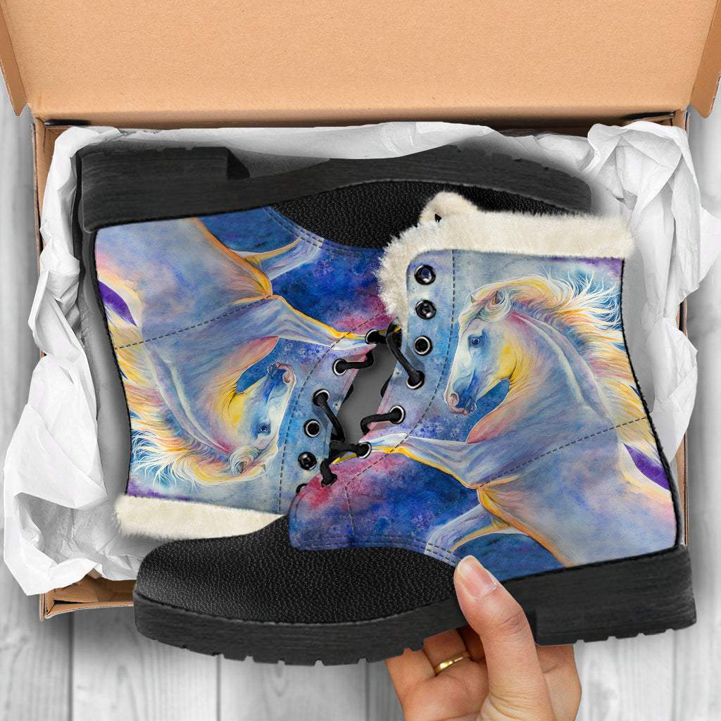 Bohemian Horse Faux Fur Boots