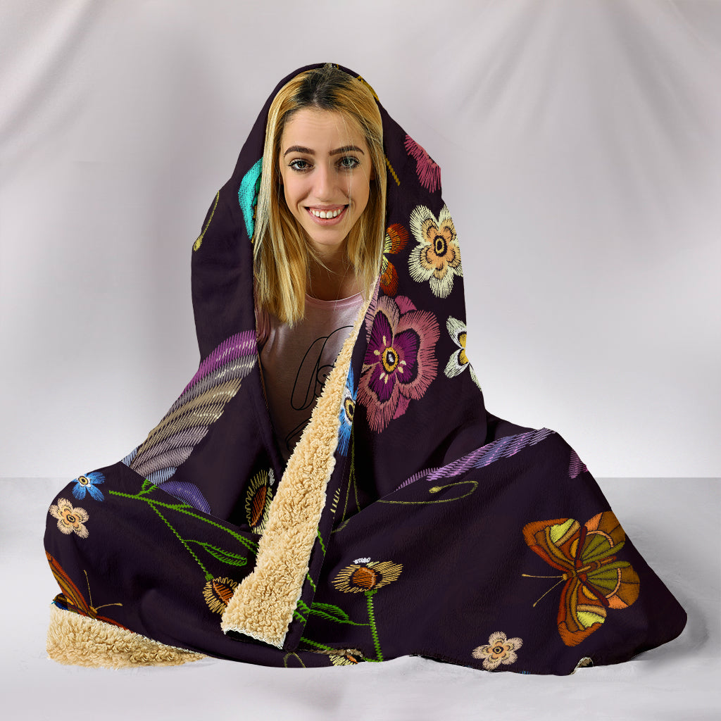 Bohemian Hummingbird Hooded Blanket
