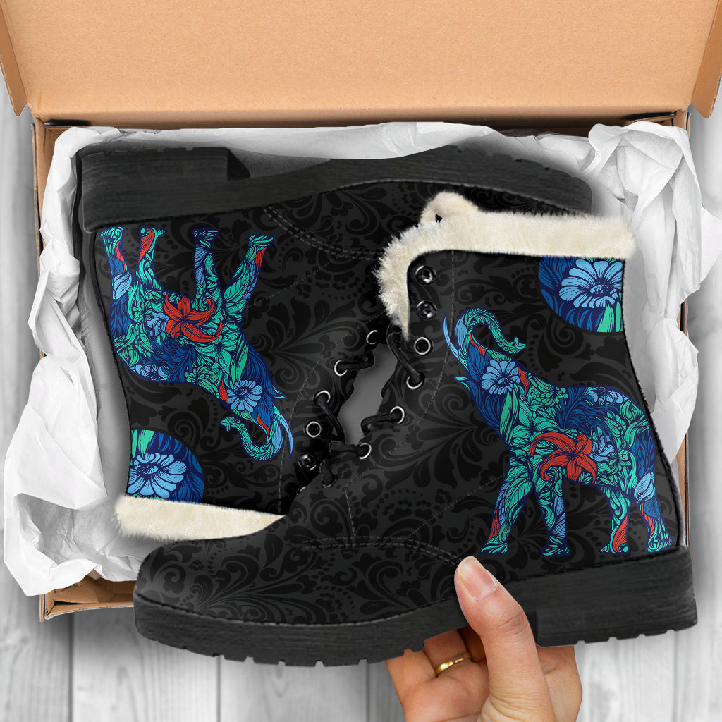 Floral Elephant Boots | woodation.myshopify.com