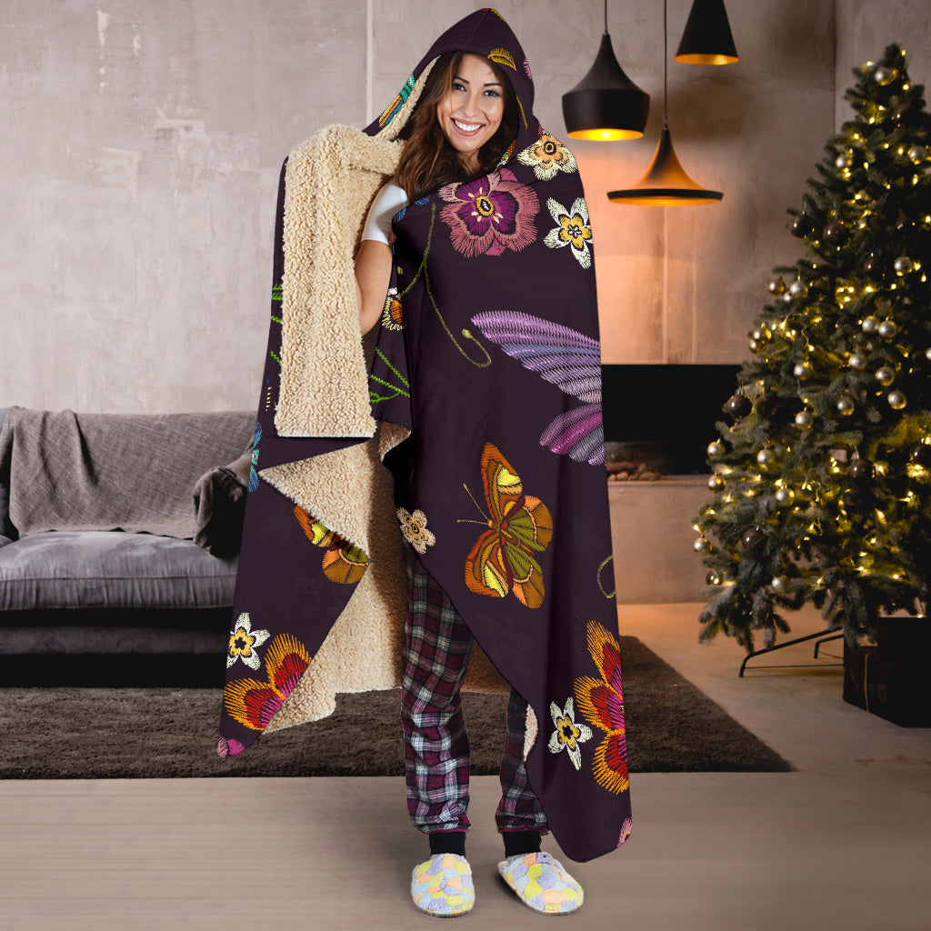 Bohemian Hummingbird Hooded Blanket