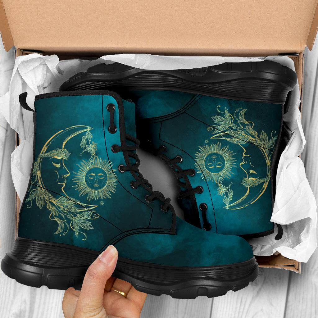 Teal Sun & Moon Classic Boots