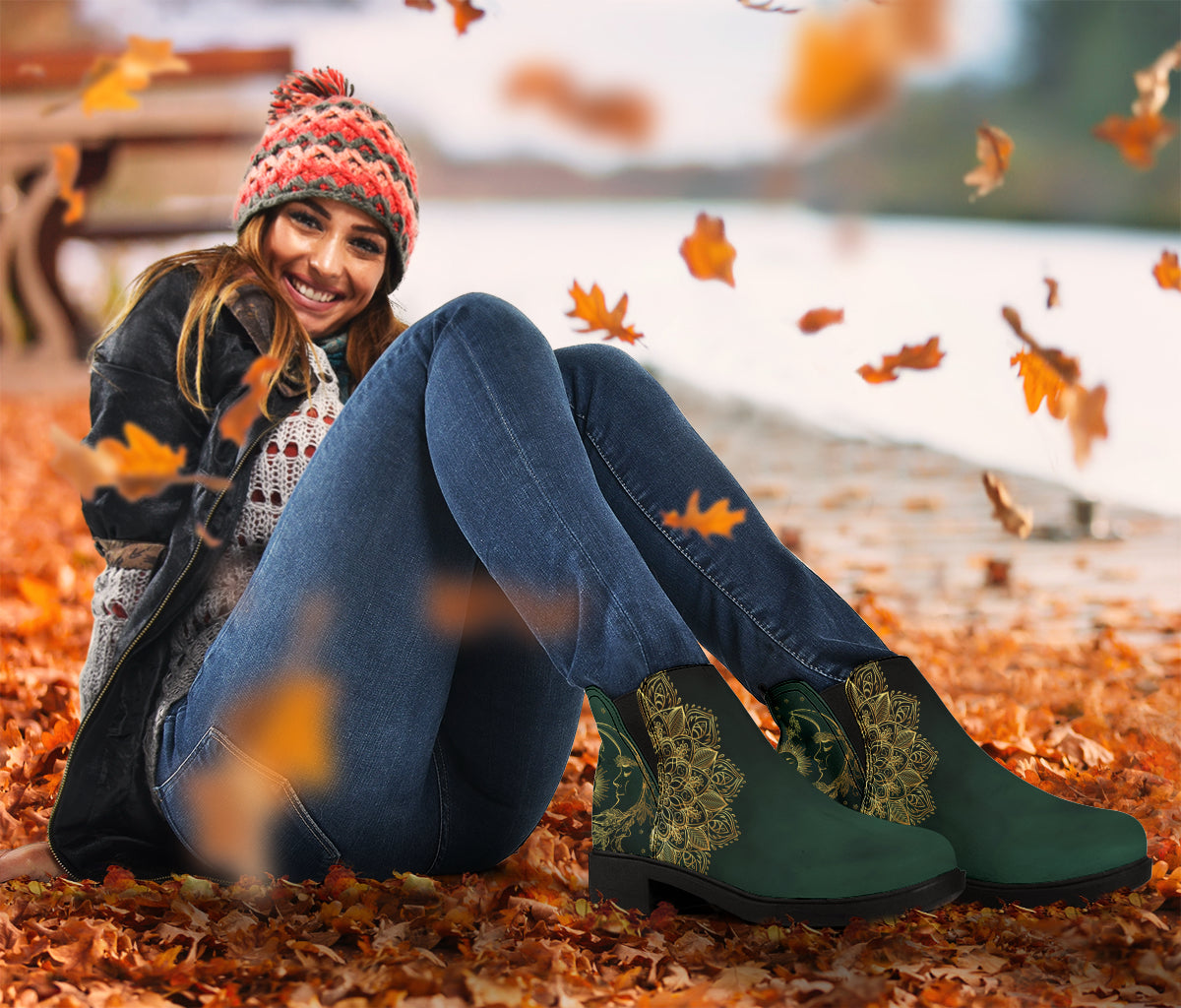 Emerald Sun & Moon Chelsea Style Boots