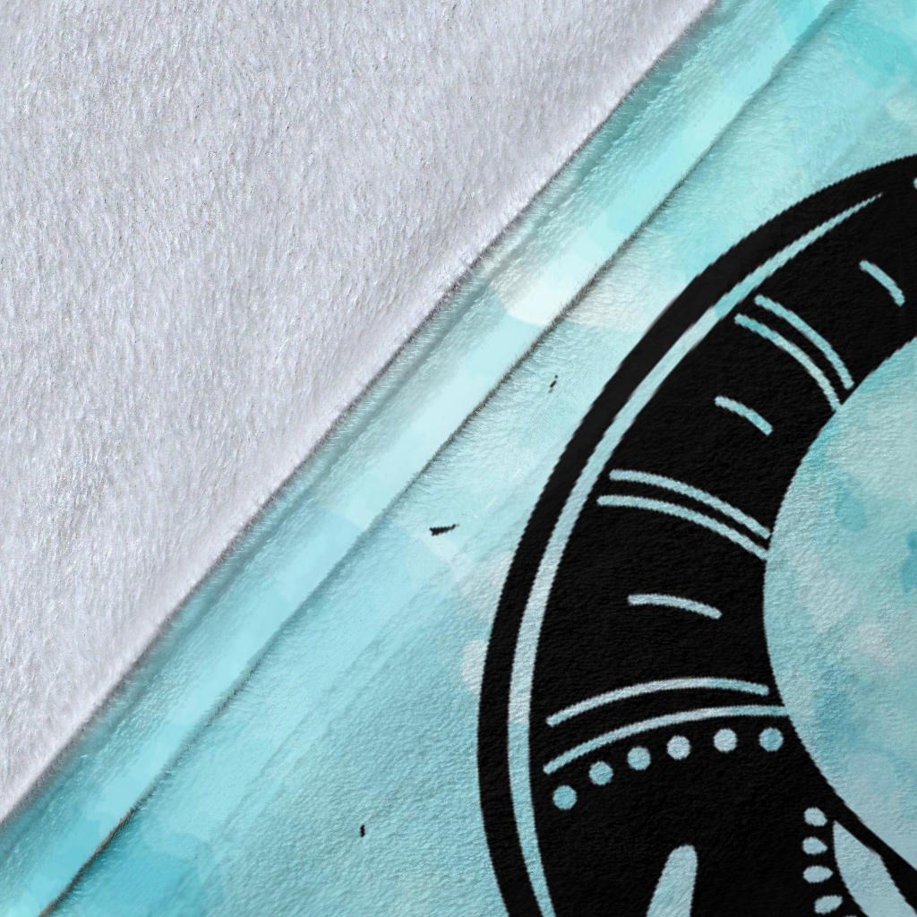 Turquoise Mandala Elephant Blanket