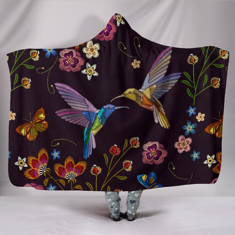 Bohemian Hummingbird Hooded Blanket
