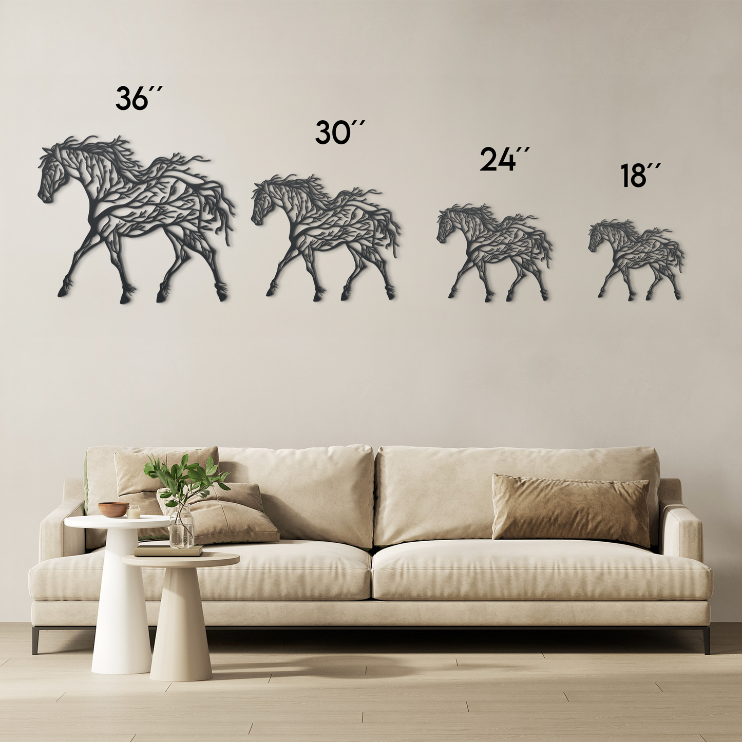 Horse Tree Metal Wall art, Equestrian Decor