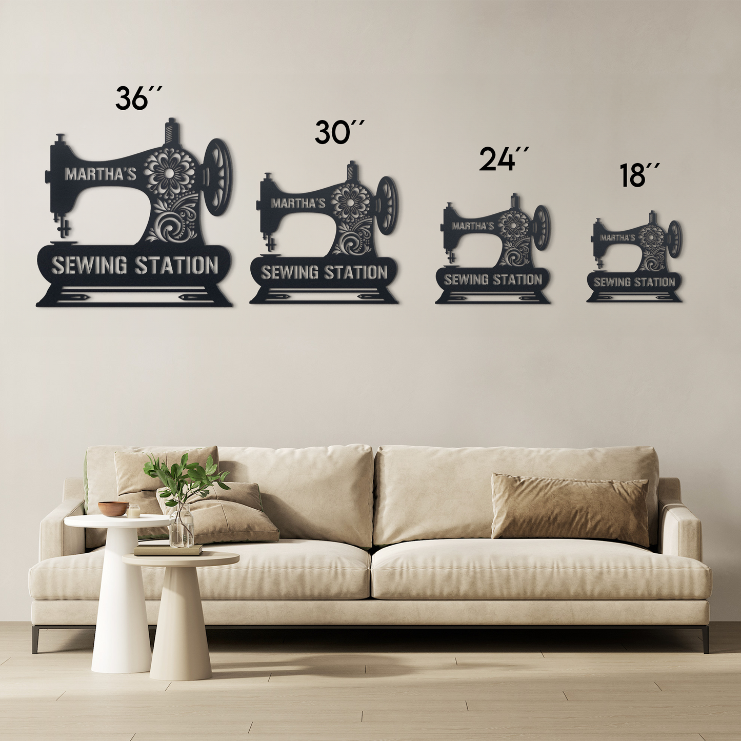 Custom Sewing Machine Metal Wall Art Decor