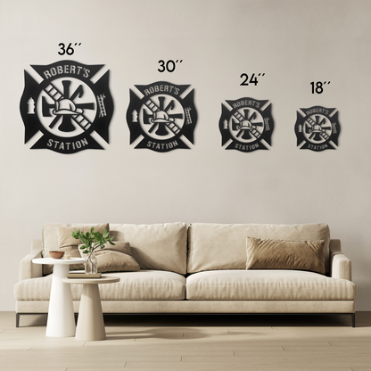 Custom Firefighter Emblem Metal Sign, Firefighter Metal Wall Art