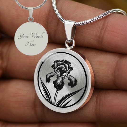Custom Iris Flower Necklace