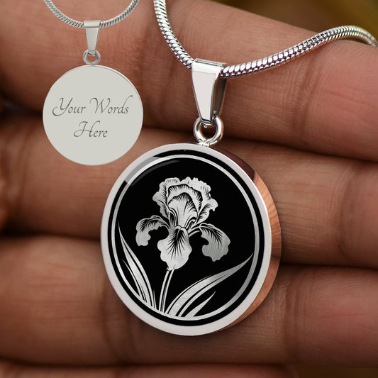 Custom Iris Flower Necklace