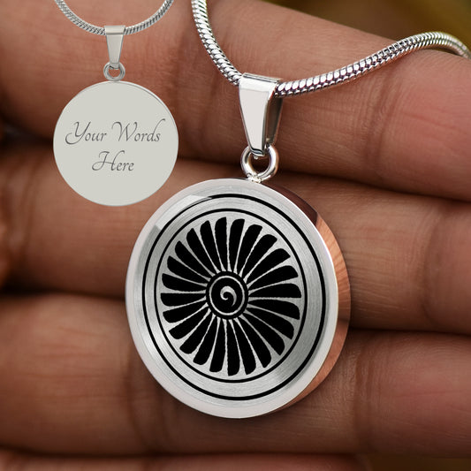 Custom Airplane Turbine Necklace, Pilot Gift