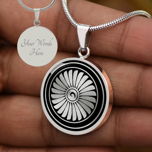 Custom Airplane Turbine Necklace, Gift For Pilot