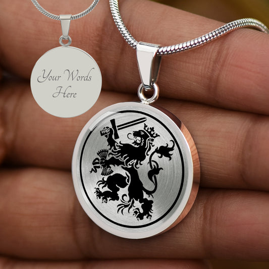 Custom Netherlands Lion Emblem Necklace
