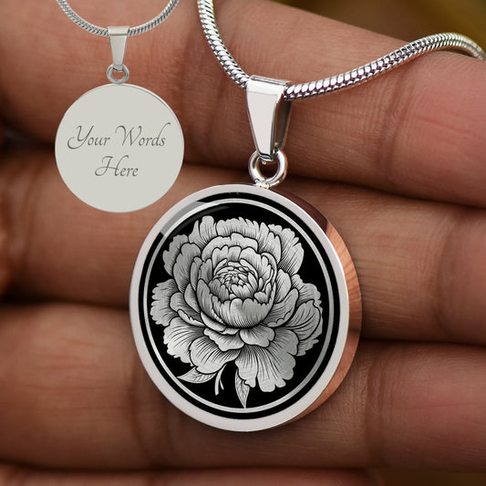 Custom Peony Flower Necklace