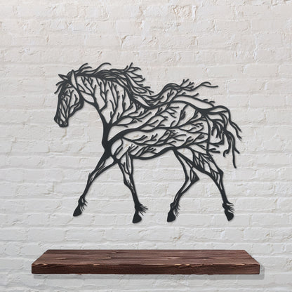 Horse Tree Metal Wall art, Equestrian Decor