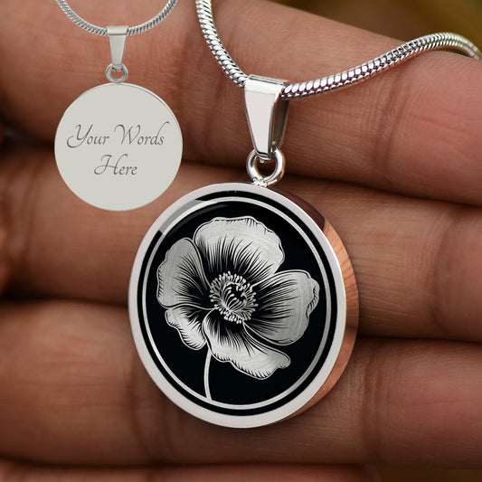 Custom California Poppy Necklace