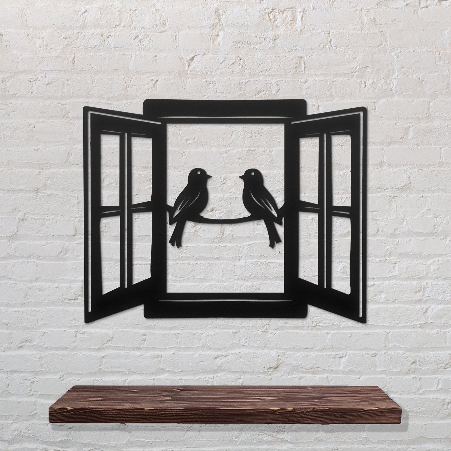 Metal Bird Silhouette Wall Art,  Window Scene Decor