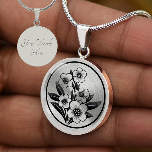 Custom Forget Me Not Flower Necklace