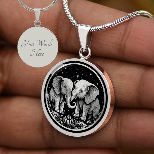 Custom Elephant Couple Necklace