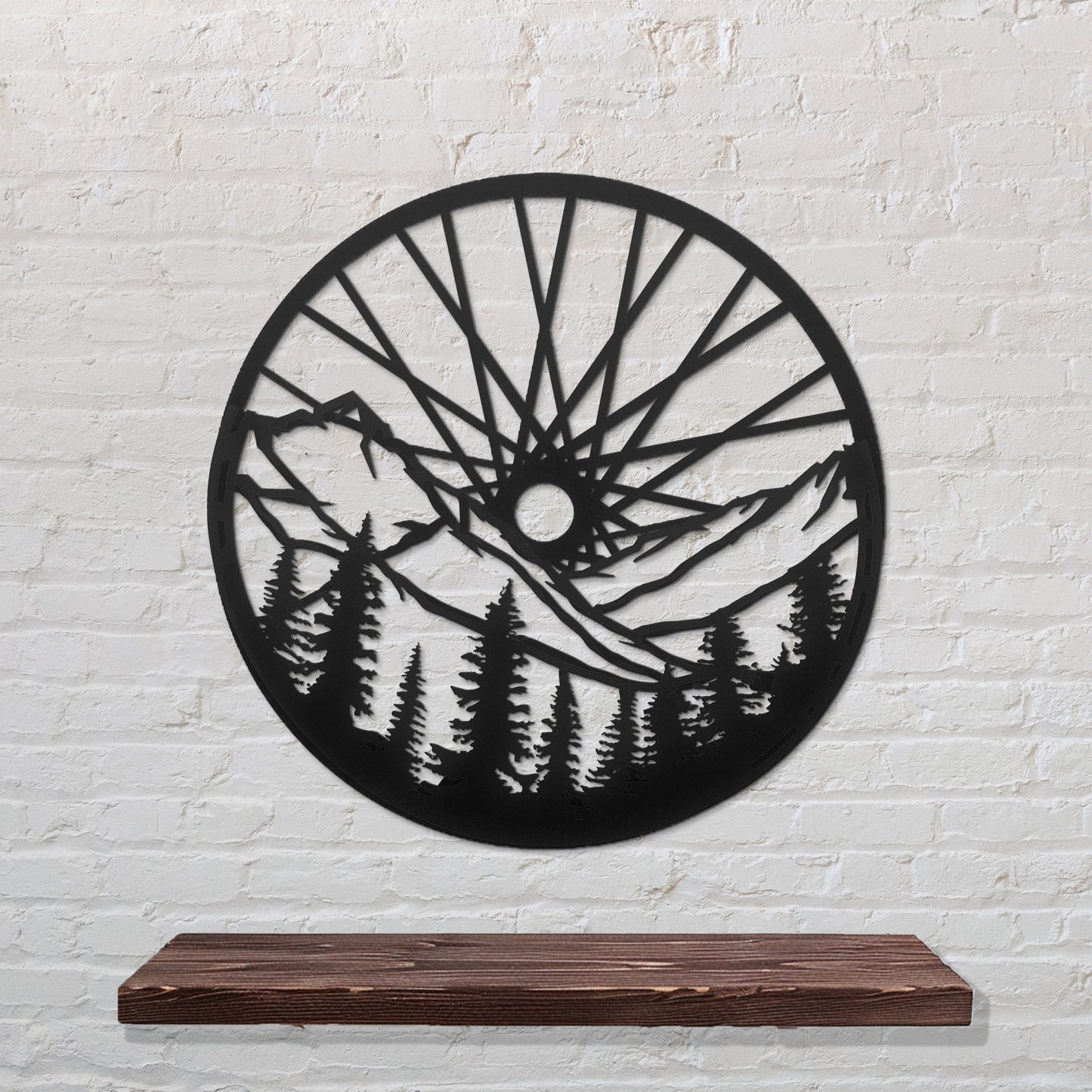 Bicycle Wheel Metal Wall Art, Mountain biking Metal Wall Art