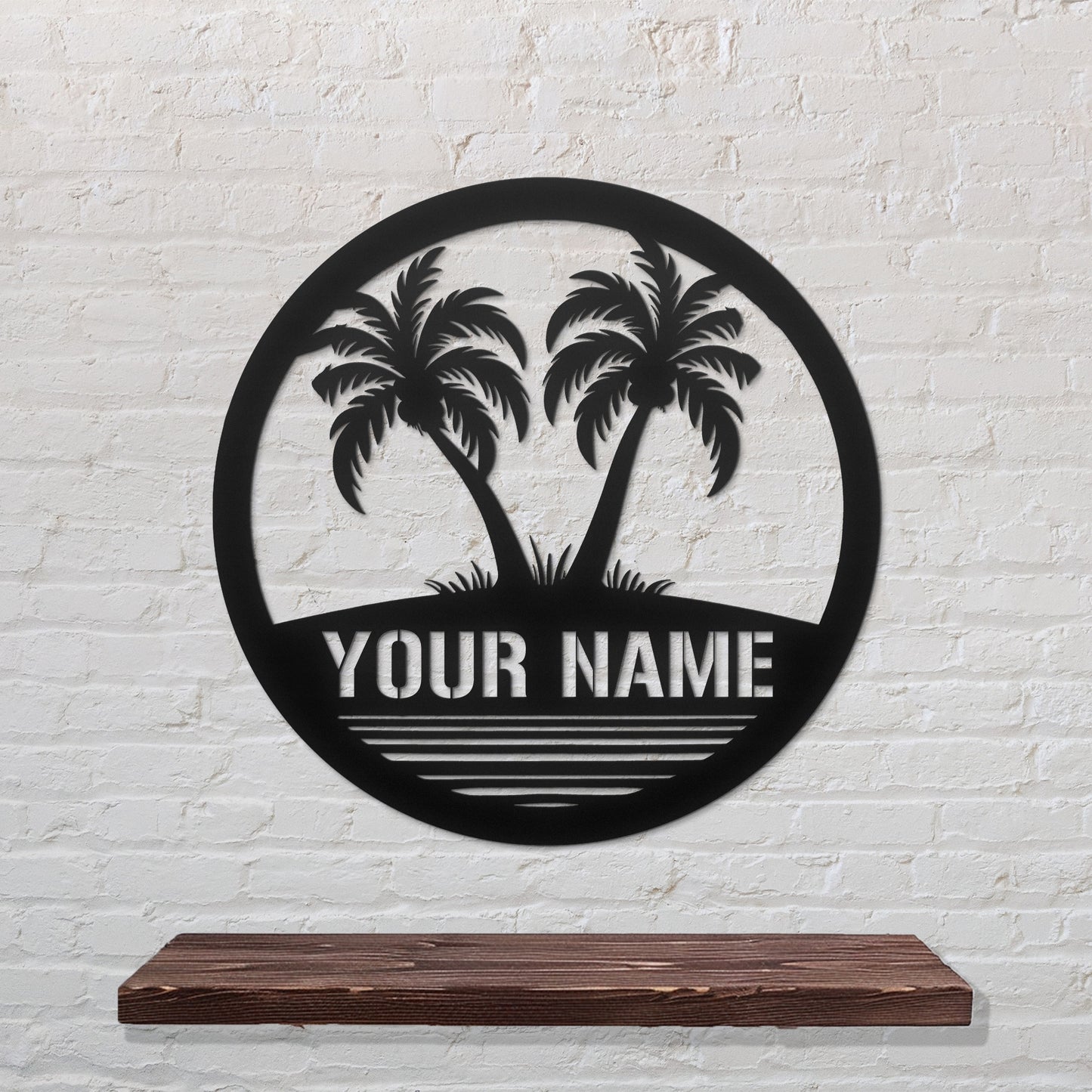 Custom Palm Trees Metal Sign, Metal Sign For Beach Lovers