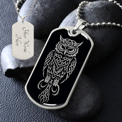 Custom Celtic Owl Men's Necklace