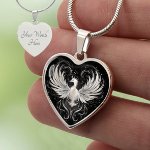 Custom Phoenix Heart Necklace