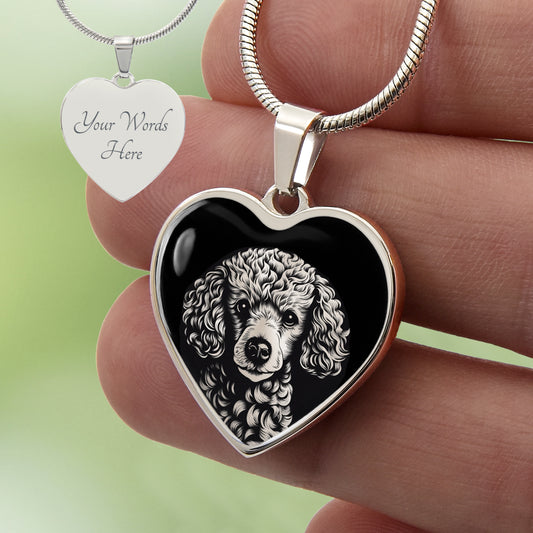 Custom Miniature Poodle Heart Necklace