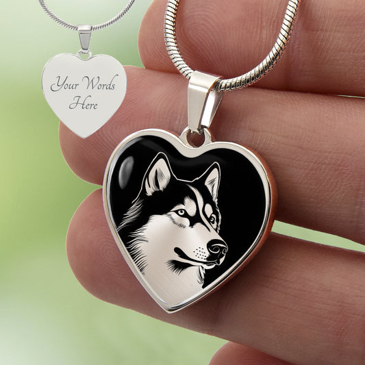 Custom Husky Heart Necklace