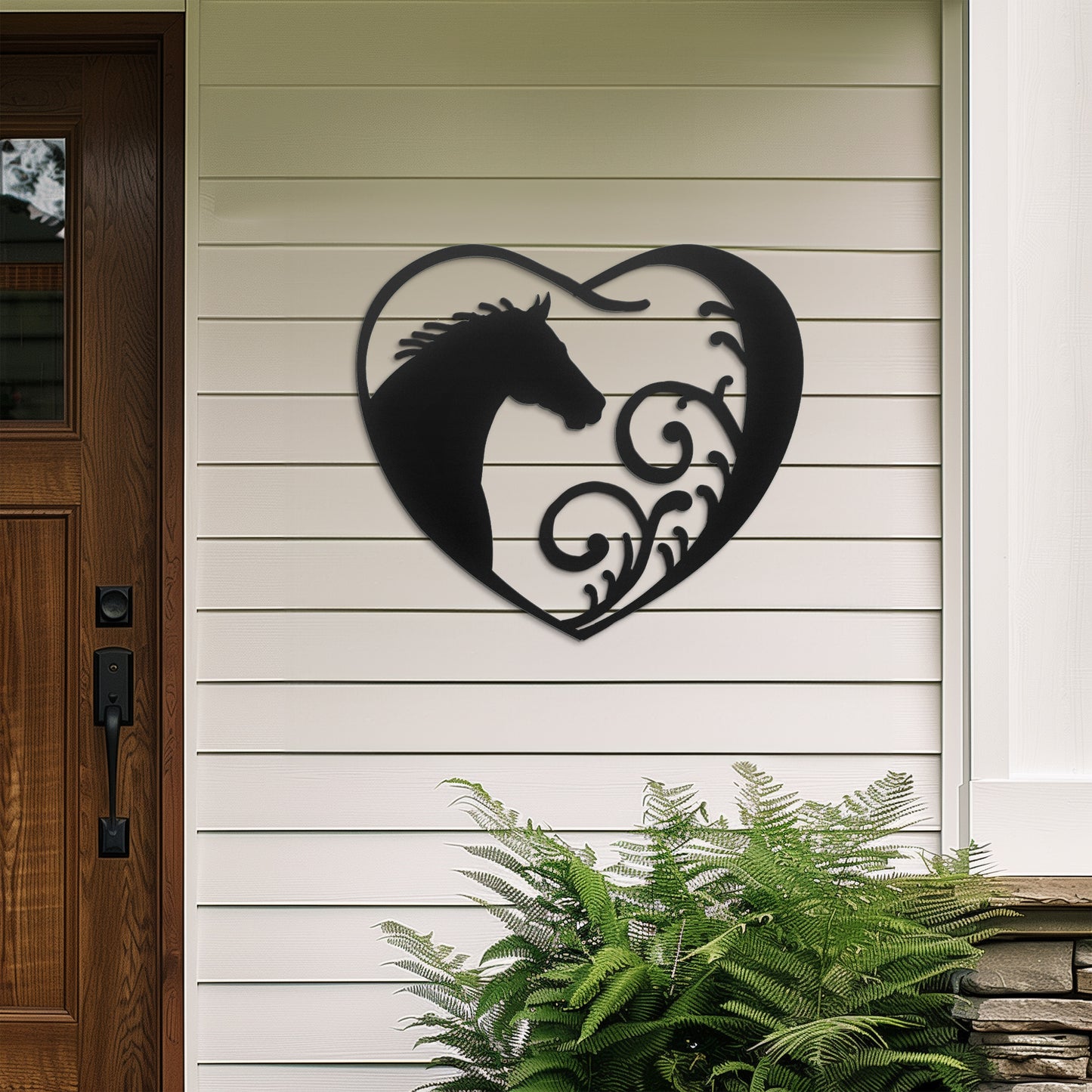 Horse Heart Metal Wall Art, Equestrian Decor