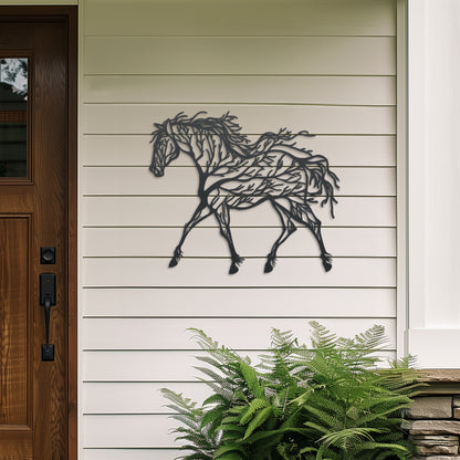 Horse Tree Metal Wall art, Equestrian Decor