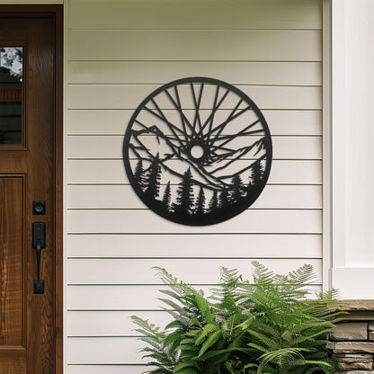 Bicycle Wheel Metal Wall Art, Mountain biking Metal Wall Art