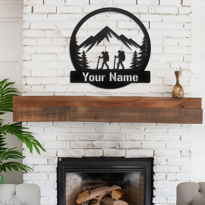 Custom Hiking Metal Wall Art, Gift For Hikers