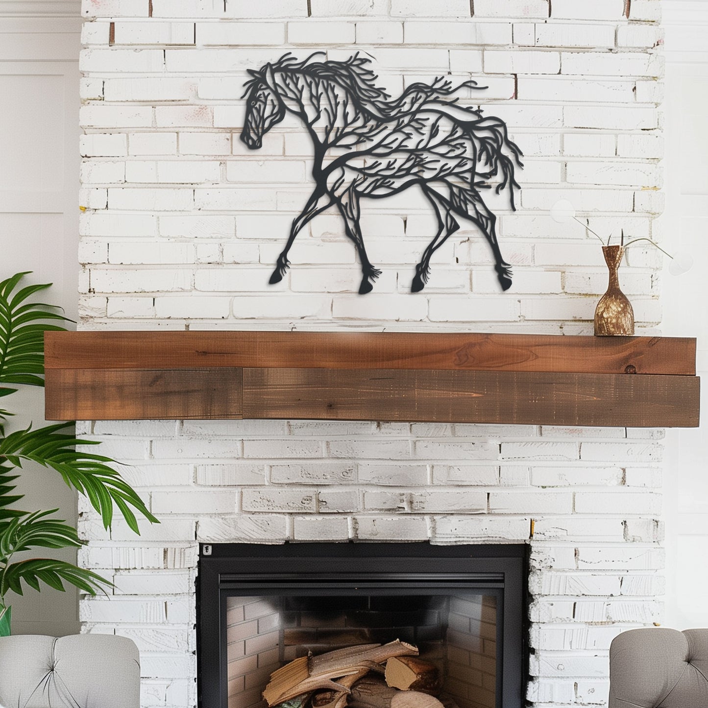 Horse Tree Metal Wall art, Equestrian Decor