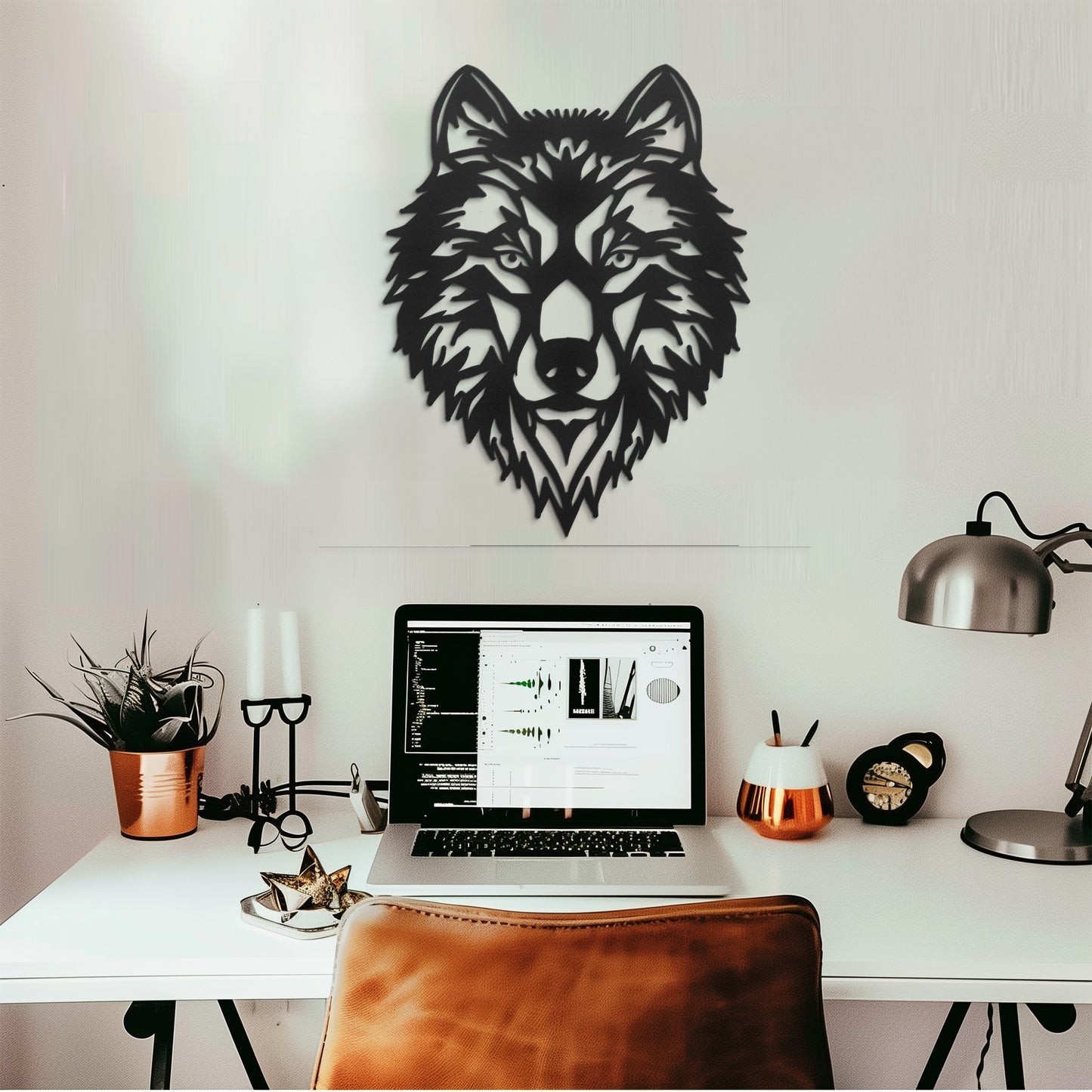 Bohemian Wolf Metal Wall Art