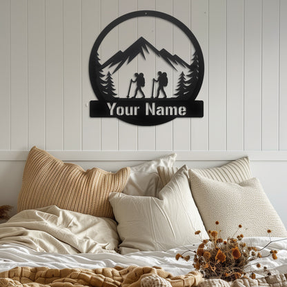 Custom Hiking Metal Wall Art, Gift For Hikers